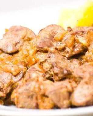 Куриная печень в банановом соусе