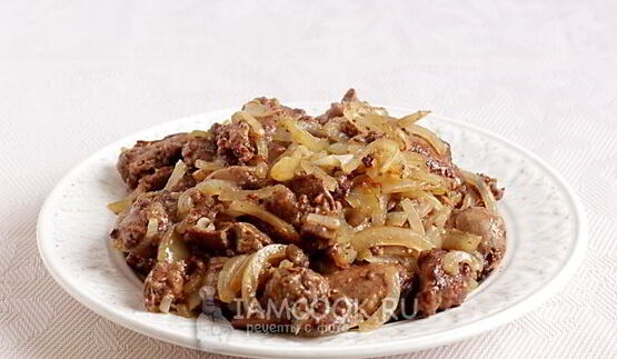 куриная печень жареная с луком