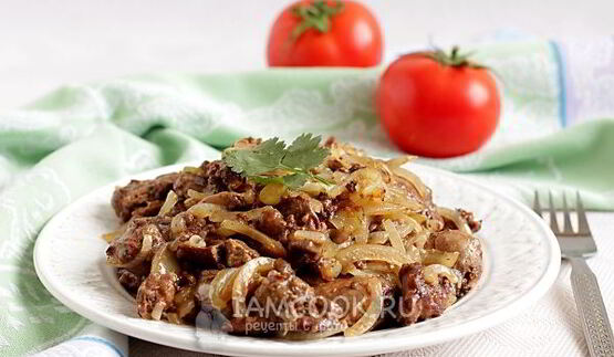 куриная печень жареная с луком