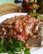 Печень говяжья в имбирно-сливовом соусе