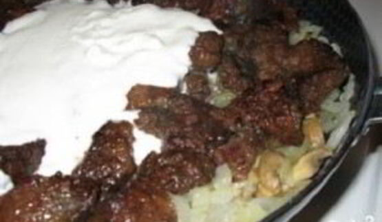 печень с грибами в сметане