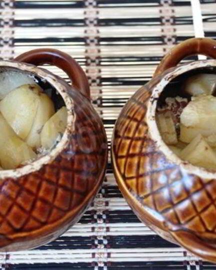 Рецепт печени с грибами запеченная в горшочке