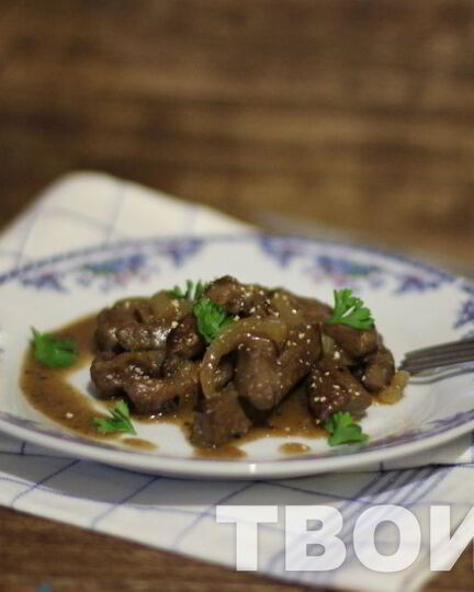 Рецепт печени с луком