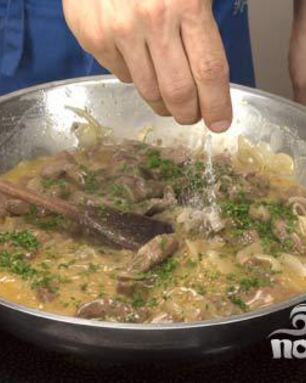 Печень с полентой