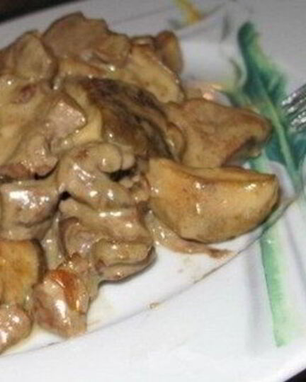 Рецепт печени в соусе из йогурта и плавленого сырка