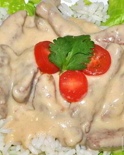 Рецепт печени в сырном соусе