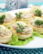 Волованы с печенью трески