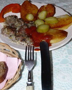 Запеченый картофель с печенью