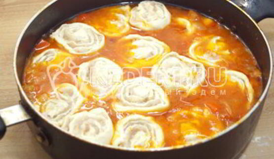 ленивые пельмени с курицей грузины