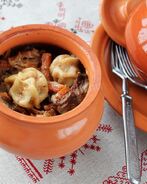 Пельмени в горшочках с печенью