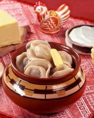 Пельмени в горшочках в аэрогриле