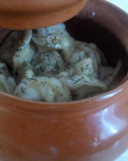 Рецепт пельменей в горшочке