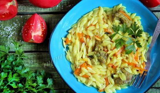 ложный плов из пасты орзо