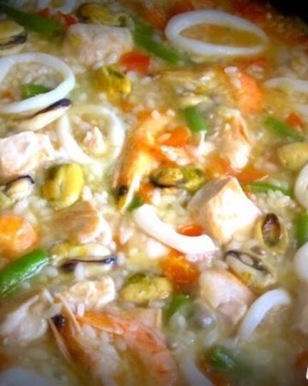 Рецепт паэльи с курицей и морепродуктами