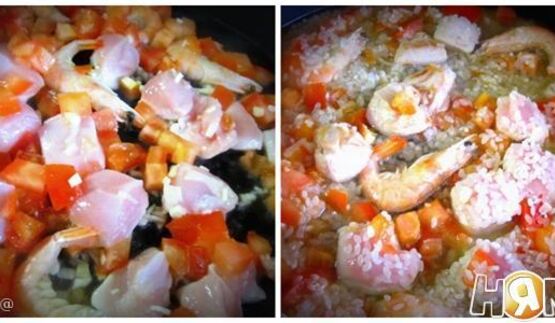 паэлья с курицей и морепродуктами