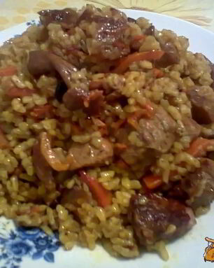 Плов Фантазия с мясом и грибами