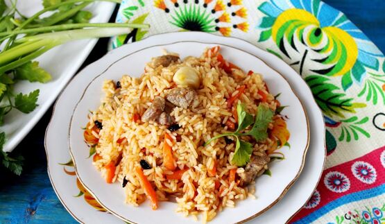 плов из баранины в казане