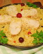 Плов из индейки с вишней и изюмом