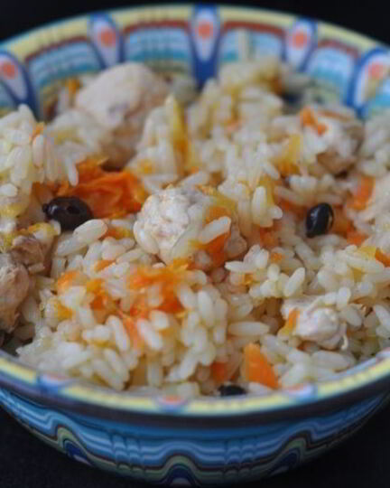 Рецепт плова из курицы на сковороде