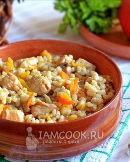 Рецепт плова из перловки с курицей