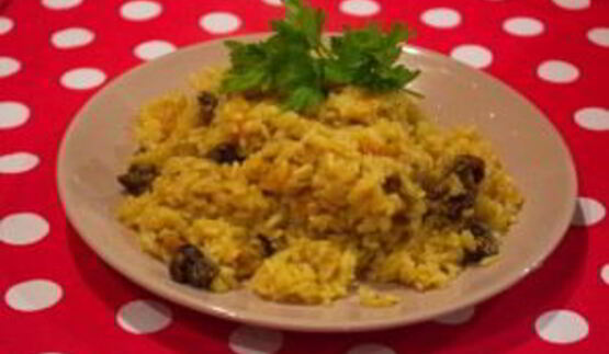 плов с белыми грибами