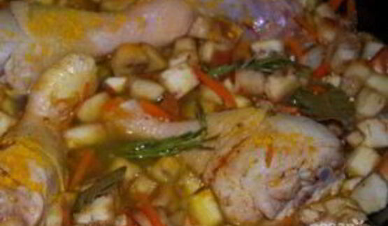 плов с курицей и баклажанами