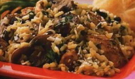 плов с курицей и грибами