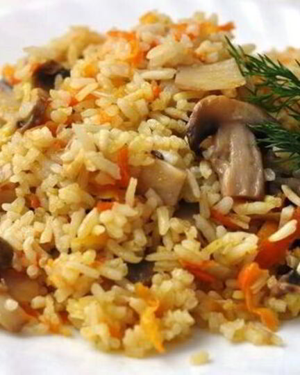 Рецепт вегетарианского плова с шампиньонами