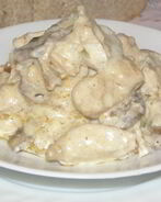 Фрикасе из курицы с шампиньонами