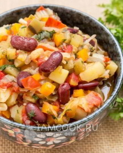 Рецепт овощного рагу с красной фасолью
