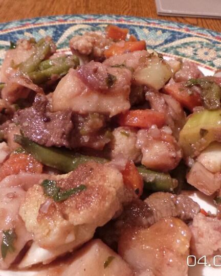 Рецепт овощного рагу с телятиной