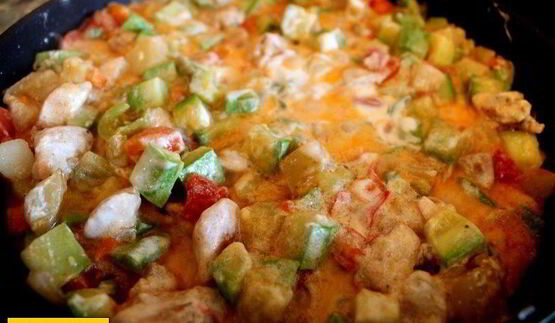 овощное рагу с тушеной курицей кабачками и картошкой