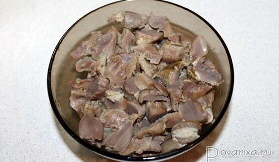 рагу из куриных желудочков