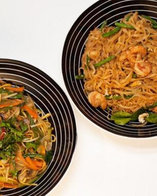 Рисовая лапша с креветками