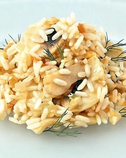 Рецепт грибного ризотто с орехами