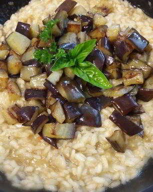 Ризотто с баклажаном и лимоном