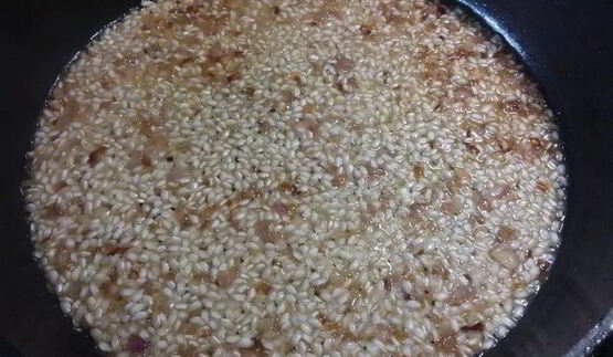 ризотто с баклажаном и лимоном