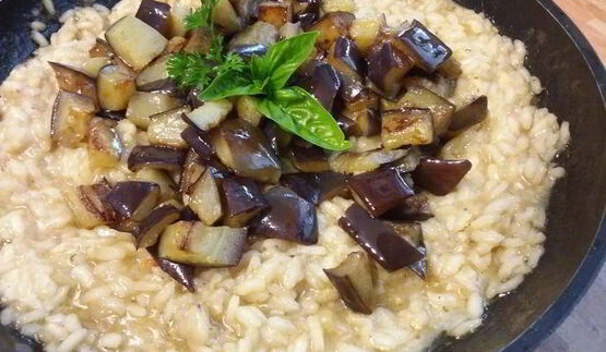 ризотто с баклажаном и лимоном