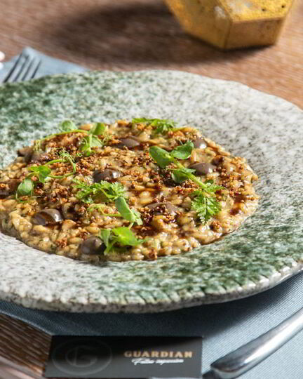 Рецепт ризотто с белыми грибами и трюфельной пастой