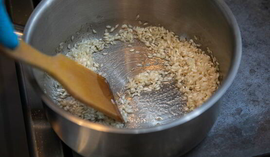 ризотто с белыми грибами и трюфельной пастой