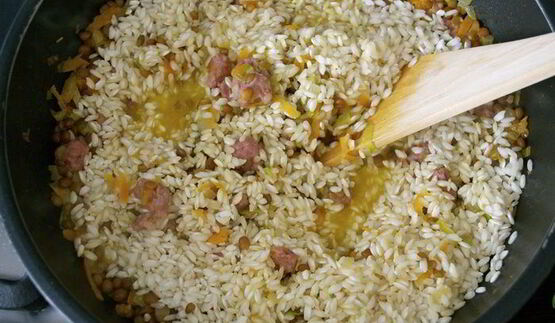 ризотто с чечевицей