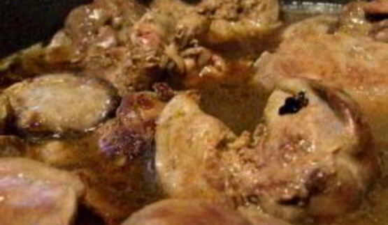 ризотто с куриной печенью