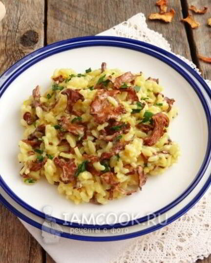 Рецепт ризотто с лисичками