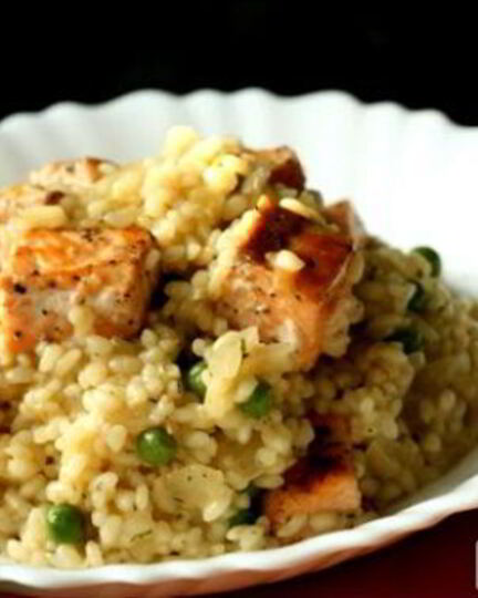 Рецепт ризотто с лососем