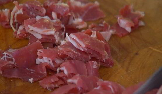 ризотто с мятой и ветчиной