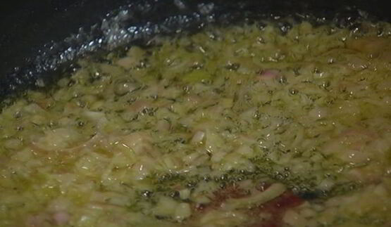 ризотто с мятой и ветчиной