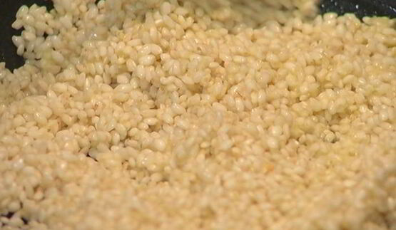 ризотто с мятой и ветчиной