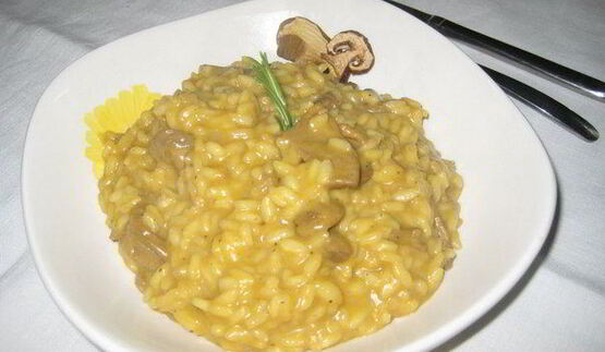 ризотто с тыквой и белыми грибами