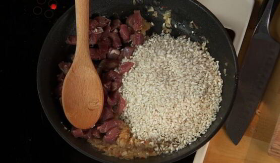 утиное филе с банановым ризотто