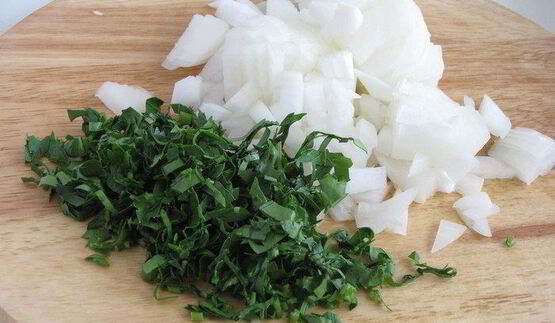 яблочное ризотто с копченым лососем